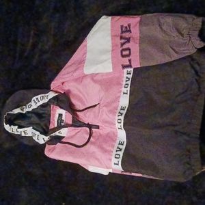 Rue 21 jacket size medium pink and black and white